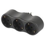 SPx-3e-B  Разветвитель электрический ЭРА SPx-3e-B на 3 розетки с заземлением 16А черный