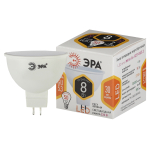 LED MR16-8W-827-GU5.3  Лампа светодиодная ЭРА STD LED MR16-8W-827-GU5.3 8Вт софит теплый белый свет 