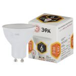 LED MR16-6W-827-GU10  Лампа светодиодная ЭРА STD LED MR16-6W-827-GU10 6Вт софит теплый белый свет GU