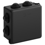 KOR-100-100-55-7gv-MP-B  Распаячная коробка ЭРА KOR-100-100-55-7gv-MP-B черная 100х100х55мм с гермов