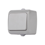 5-102-03  Выключатель Intro Atlantic 5-102-03 с подсветкой, 10А-250В, IP54, открытой установки, серы