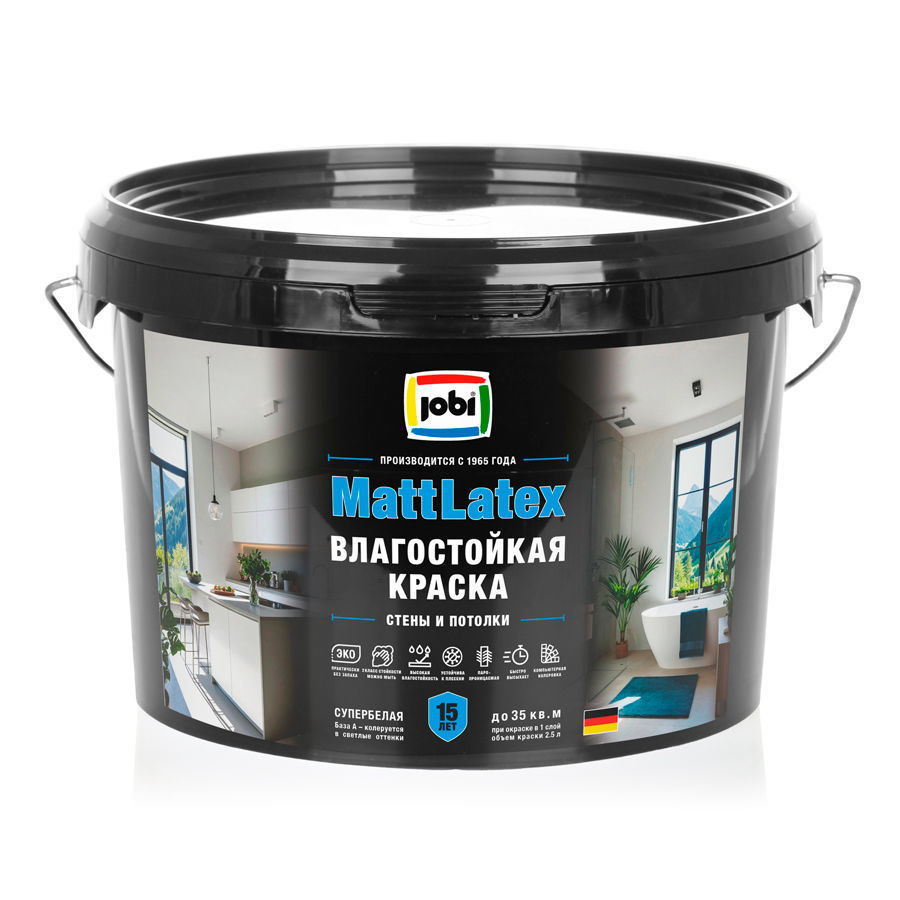 JOBI MATTLATEX Краска влагостойкая  (2,5л)