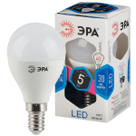 LED P45-5W-840-E14  Лампа светодиодная ЭРА STD LED P45-5W-840-E14 5Вт шар нейтральный белый свет Е14
