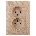 4-204-11  Розетка Intro Solo 4-204-11 без заземления двойная 2х2P 16А-250В IP20 СУ сосна