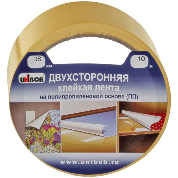 Двусторонняя клейкая лента UNIBOB 38мм х 10м (полипропилен)