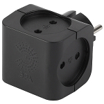 SP-4-B  Разветвитель электрический ЭРА SP-4-B на 4 розетки без заземления 16А чёрный