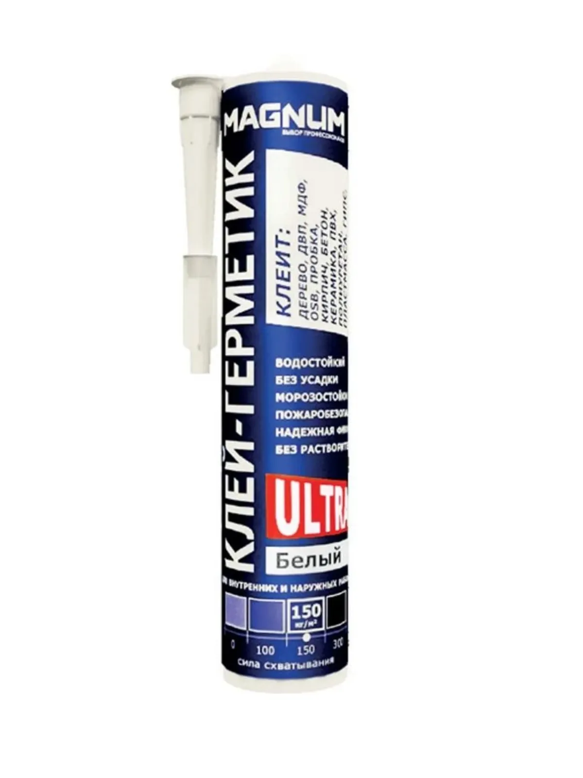 Клей-герметик MAGNUM  на основе гибридных полимеров MS Ultra-150 , белый, 290 мл