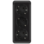 2-206-05  Розетка Intro Quadro 2-206-05 тройная с заземлением 3х2P+E 16А-250В IP20 ОУ антрацит