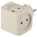 SP-4-I  Разветвитель электрический ЭРА SP-4-I на 4 розетки без заземления 16А слоновая кость