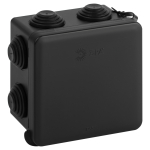 KOR-80-80-50-7gv-MP-B  Распаячная коробка ЭРА KOR-80-80-50-7gv-MP-B черная 80х80х50мм с гермовводами