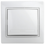 1Э-101-01  Выключатель Intro Plano 1Э-101-01 одноклавишный 10А-250В, IP20, СУ, без лапок, белый