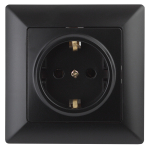 4-206-05  Розетка Intro Solo 4-206-05 с заземлением 2P+E Schuko со шторками 16А-250В IP20 СУ антрацит