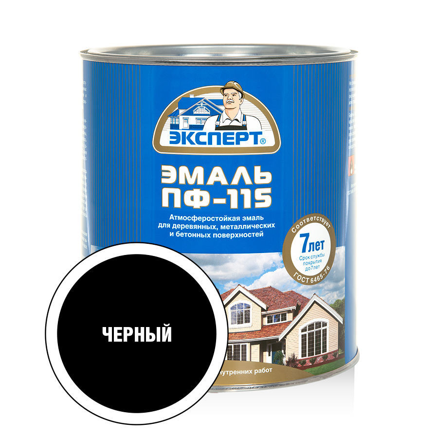 ЭКСПЕРТ Эмаль ПФ-115 глянц черная (2,7кг; 6шт)