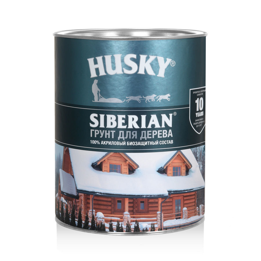 HUSKY SIBERIAN 100% акриловый биозащитный грунт для дерева (2,7л; 3шт)