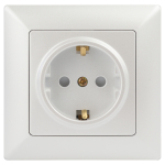 4-206-06  Розетка Intro Solo 4-206-06 с заземлением 2P+E Schuko со шторками 16А-250В IP20 СУ перламутр