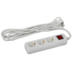 UX-3es-1,5m  Удлинитель электрический ЭРА UX-3es-1,5m с заземлением с выключателем 3 розетки 1,5 м П