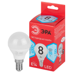 LED P45-8W-840-E14 R  Лампа светодиодная ЭРА RED LINE LED P45-8W-840-E14 R 8Вт шар нейтральный белый