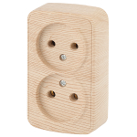 3-203-11  Розетка Intro Polo 3-203-11 двойная без заземления 2х2P, 16A-250В, IP20, ОУ, сосна