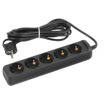 UX-5e-5m-B  Удлинитель электрический ЭРА UX-5e-5m-B с заземлением 5 розеток 5 м ПВС 3х0,75мм2 10А че