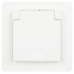 7-203-01  Розетка Intro Style 7-203-01 с заземлением 2P+E Schuko с крышкой 16А-250В IP20 СУ белый