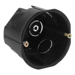 KUT-68-45-black  Коробка установочная ЭРА KUT-68-45-black черная 68х45мм для твердых стен саморезы I