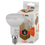 LED R50-6W-827-E14  Лампа светодиодная ЭРА STD LED R50-6W-827-E14 6Вт рефлектор теплый белый свет Е1