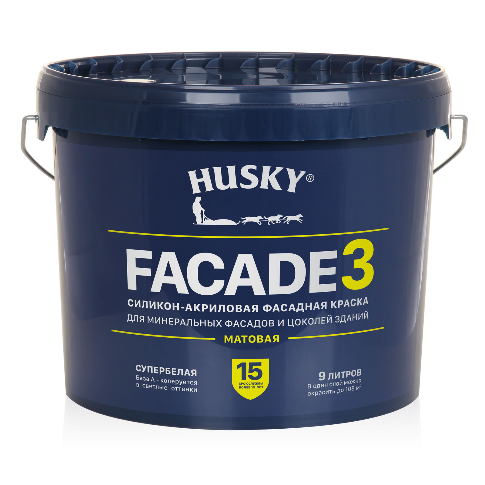 HUSKY FACADE 3 Силикон-акриловая фасадная краска (9л) База А