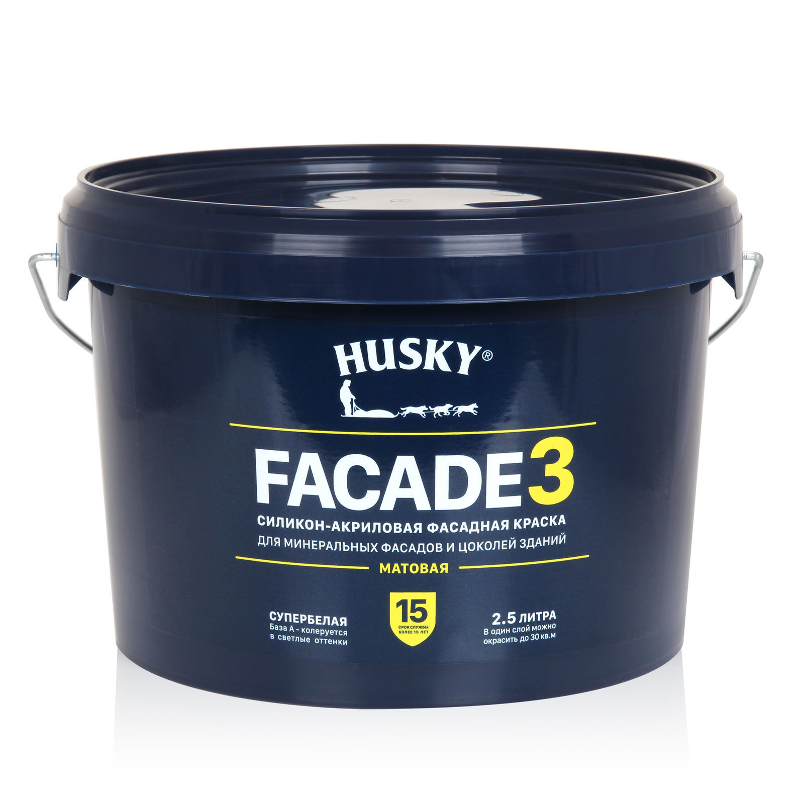HUSKY FACADE 3 Силикон-акриловая фасадная краска (2,5л) База А