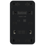 2-706-05  Блок розетка с выключателем Intro Quadro 2-706-05 двойной вертикальный 10-16-А-250В IP20 ОУ антрацит