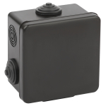 KOR-80-80-50-7g-B  Распаячная коробка ЭРА KOR-80-80-50-7g-B открытой установки черная 80х80х50мм с г