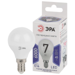 LED P45-7W-860-E14  Лампа светодиодная ЭРА STD LED P45-7W-860-E14 7Вт шар холодный дневной свет Е14