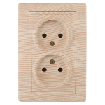 1-204-11  Розетка Intro Plano 1-204-11 без заземления двойная 2х2P 16А-250В IP20 СУ сосна