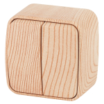 3-104-11  3-104-11 Intro Выключатель двойной, 10А-250В, IP20, ОУ, Polo, сосна