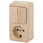 2-706-11  Блок розетка с выключателем Intro Quadro 2-706-11 двойным вертикальный 10-16-А-250В IP20 ОУ сосна