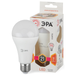 LED A65-21W-827-E27  Лампа светодиодная ЭРА STD LED A65-21W-827-E27 21Вт груша теплый белый свет Е27