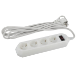 USF-M-4es-1.5m-W  Сетевой фильтр ЭРА  USF-M-4es-1.5m-W с защитой (термо) с заземлением с выключателе