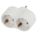 SPx-2e-W  Разветвитель электрический ЭРА SPx-2e-W на 2 розетки с заземлением 16А белый