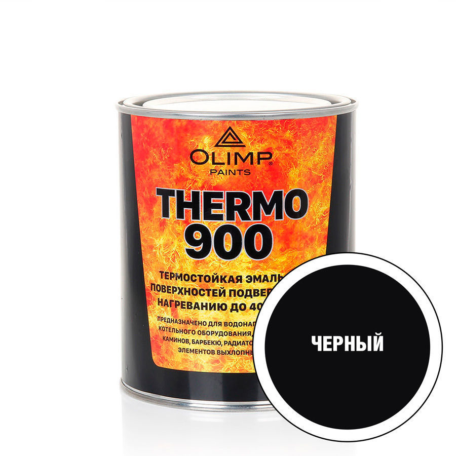 OLIMP Эмаль термостойкая черная 800°С (0,8л; 6шт)