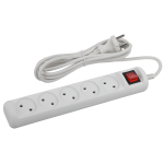 U-5s-1,5m-2x1  Удлинитель электрический ЭРА  U-5s-1,5m-2x1 без заземления c выключателем 5 розеток 1