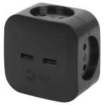 SP-4-USB-B  Разветвитель электрический ЭРА SP-4-USB-B на 4 розетки + 2xUSB 2400mA без заземления 10А