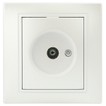 1-301-06  Розетка Intro Plano 1-301-06 TV одиночная, IP20, СУ, перламутр