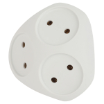 SPx-3-W  Разветвитель электрический ЭРА SPx-3-W на 3 розетки без заземления 10А белый