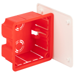 KRT-92-92-45  Распаячная коробка ЭРА KRT-92-92-45 скрытой установки красно-белая 92х92х45мм для твер