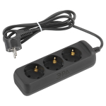 UX-3e-1,5m-B  Удлинитель электрический ЭРА UX-3e-1,5m-B с заземлением 3 розетки 1,5 м ПВС 3x0,75мм2 