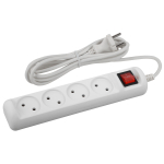 U-4s-1,5m-2x1  Удлинитель электрический ЭРА  U-4s-1,5m-2x1 без заземления c выключателем 4 розетки 1