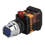 BBT10-ABLF-K07E  Кнопка ЭРА BBT10-ABLF-K07E ABLF-22 синий d22мм неон 240В 1з+1р