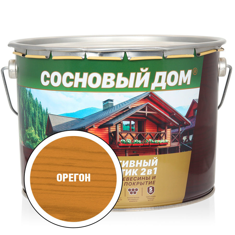 СОСНОВЫЙ ДОМ Декоративно-защитный состав для древесины орегон (9л)*