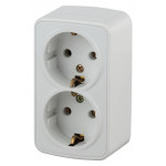 3-204-01  Розетка Intro Polo 3-204-01 2х2P+E Schuko 16А-250В IP20 ОУ белый