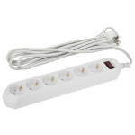 USF-6es-3m-W-BOX  Сетевой фильтр ЭРА  USF-6es-3m-W с базовой защитой с заземлением с выключателем 6 