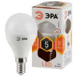 LED P45-5W-827-E14  Лампа светодиодная ЭРА STD LED P45-5W-827-E14 5Вт шар теплый белый свет Е14